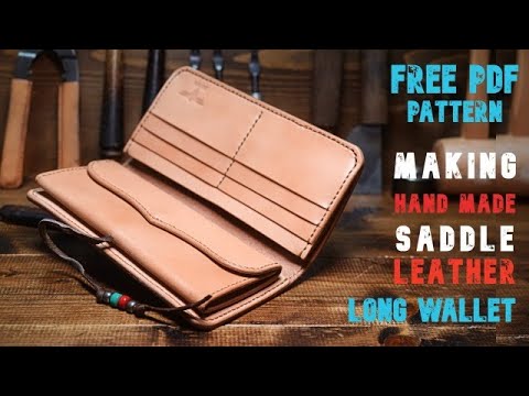 Видео: [Включен PDF-шаблон] Ручной длинный кошелек (часть 2) [Кожаное ремесло/Кожаный кошелек]