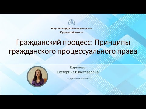 Видео: Гражданский процесс: Принципы гражданского процессуального права