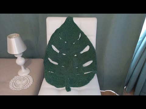 Видео: Лист монстера часть 5 #Crochet #Monstera