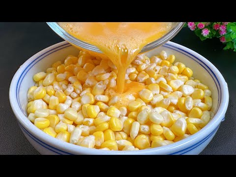 Видео: Кукуруза с яичным раствором！Без воды, сахара, масла — мягкая, хрустящая, сладкая,