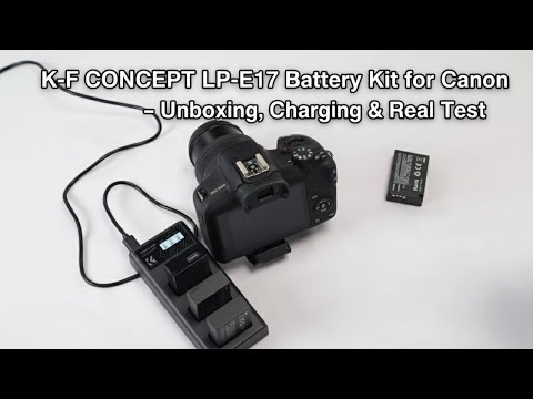 Видео: Комплект аккумуляторов K&F CONCEPT LP-E17 для Canon — распаковка, зарядка и реальные испытания