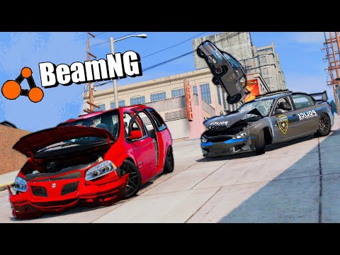 Видео: ПОЛИЦИЯ США В ШОКЕ ОТ ЭТОГО МИНИВЕНА!!! - КОШКИ VS  МЫШКИ В BEAM NG