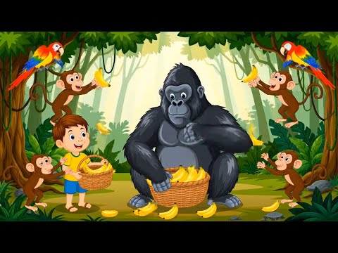 Видео: Горилла ездит на большом банановом грузов