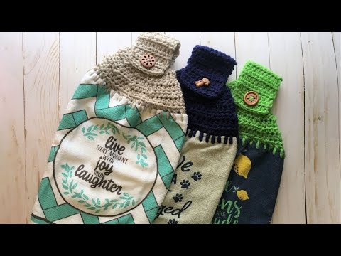 Видео: Как связать крючком накидку на кухонное полотенце