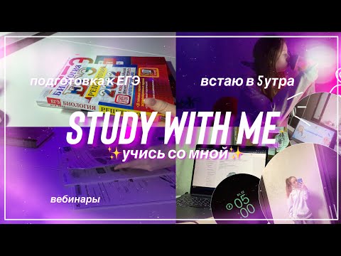 Видео: STUDY WITH ME/встаю в 5 утра/ подготовка к ЕГЭ/ мотивация на учёбу