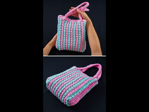 Видео: Простая вязаная крючком сумка-тоут — пошаговое руководство! Miarti🧶