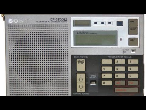 Видео: Прийом на радіоприймач Sony ICF-7600D в різних діапазонах