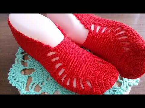 Видео: Вяжем следки крючком.МК.Модель5.We knit the tracks with a hook. MK.Model5.
