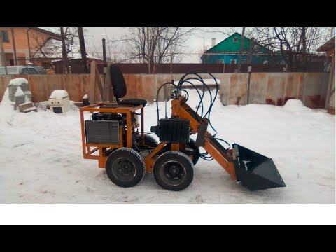 Видео: Самодельный минипогрузчик. Подробный обзор конструкции.