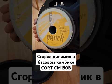 Видео: Сгорел динамик в бас-гитарном комбоусилителе CORT CM150B.
