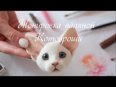 Видео: Тонировка валяной броши "Девон рекс"