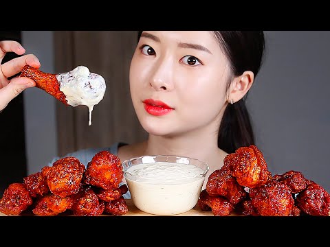 Видео: ASMR Хрустящая жареная курица Сливочно-сырный соус Mukbang Eating Show
