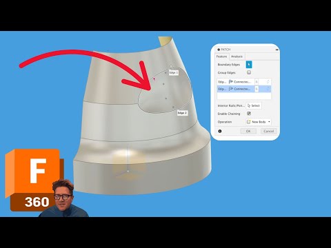 Видео: «Как использовать инструмент «Заплатка» в Fusion 360 (заполнение пробелов и сшивание поверхностей)»