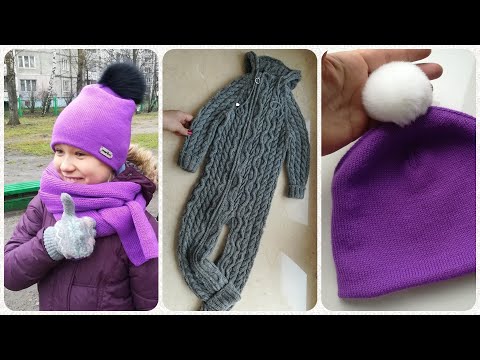 Видео: Связала комбинезон, 2 шапки, шарф и берет / Готовые работы/ Marina Rukodelie