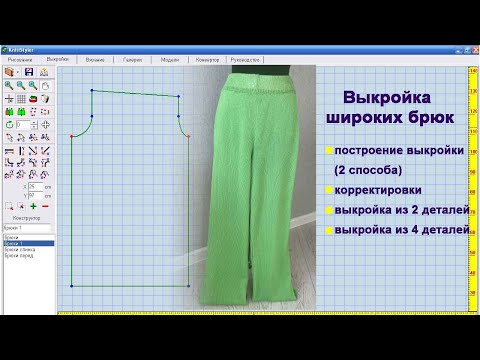 Видео: Широкие брюки Строим выкройку