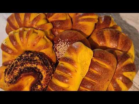 Видео: Сдобное тесто на закваске с добавление пюре тыквы! Осенние краски в первый день зимы🤗❤