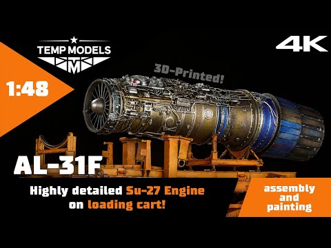 Видео: Temp Models Собираем и красим лучшую модель двигателя Ал-31Ф для Су-27 в масштабе 1:48 на тележке!