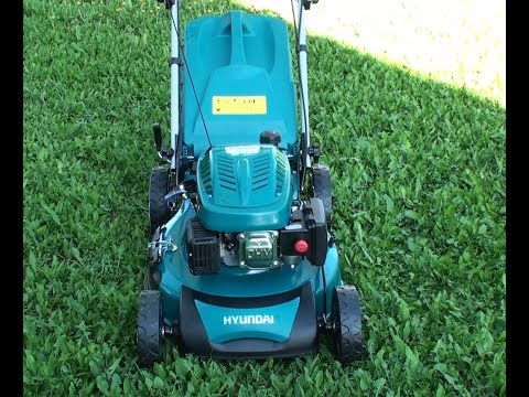 Видео: Бензиновая газонокосилка Hyundai L 5100S . 1 часть.