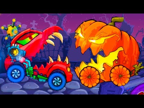 Видео: ХЭЛЛОУИН в игре Машина ест машину! Тыквы в Car Eats Car 3 #59 Хищные машины с Кидом на МК