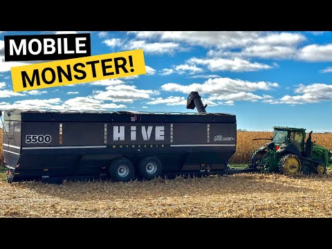 Видео: 5500 бушелей на колесах!! Встречайте HIVE Motherbin от Elmer!