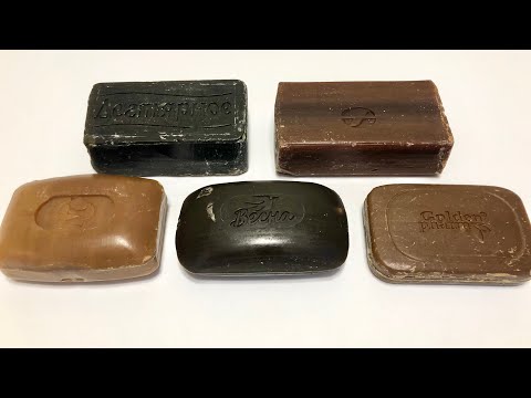 Видео: ASMR Soap/ cutting tar soap/ режу дегтярное мыло