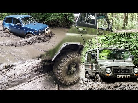 Видео: ЛУАЗ, НИВА и УАЗ... месим грязь