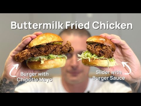 Видео: Вот как легко приготовить бургер с жареной курицей в пахте и хрустящие фрикадельки