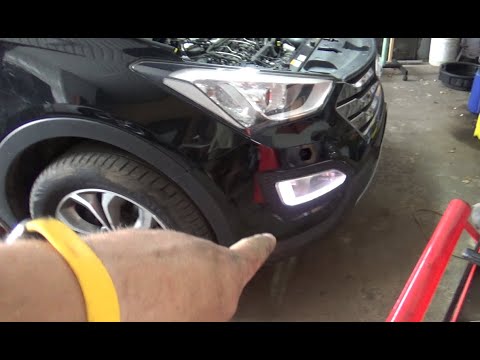 Видео: Santa Fe ремонт ДХВ,підкрильники,знімаєм рульову рейку,ремонт портативного компресора