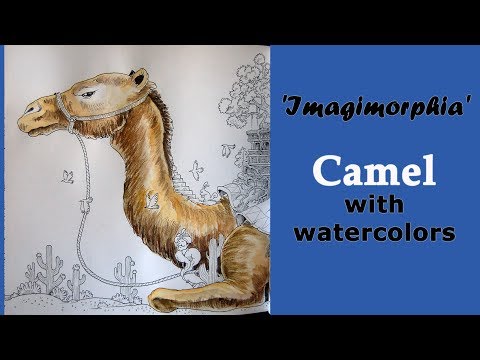 Видео: Colouring 'Imagimorphia' Camel. Watercolors / Раскраска "Метаморфозы"