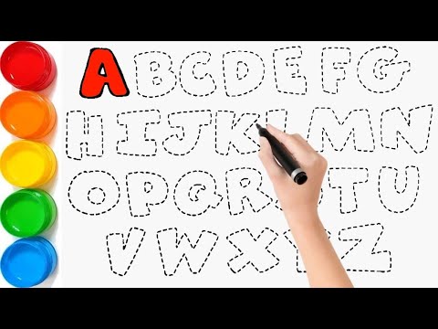 Видео: ABCDEFGHIJKLMNOPQRSTUVWXYZ, Простая раскраска алфавита от A до Z, 123456789 @AritriArts