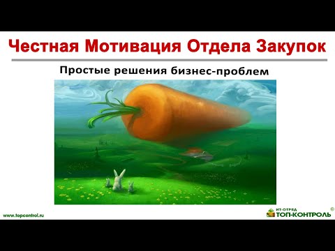 Видео: Мотивация Отдела Закупок - Ключевые показатели с примером расчета в системе ТопКонтроль