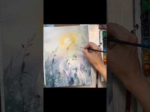 Видео: Туманный пейзаж акварелью #акварель #art #painting #watercolor #수채화 #artist #gorbacheva_lessons