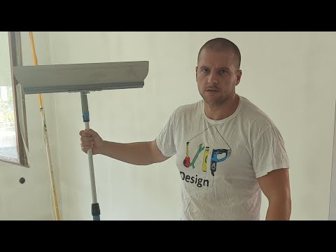 Видео: Шпакловане с валяк и нож на гласфазерен воал с готова  шпакловка SHEETROCK  plastering with a roller