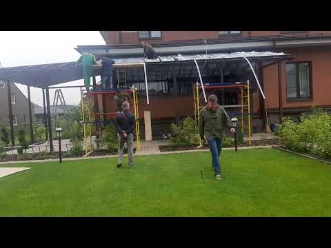 Видео: Прозрачная кровля,  монолитный поликарбонат,  монтаж поликарбоната