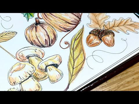 Видео: Простые осенние рисунки: идеи для начинающих