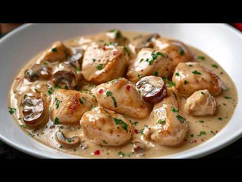 Видео: Самое нежное куриное мясо в кремовом грибном соусе — это наслаждение в каждой ложке!
