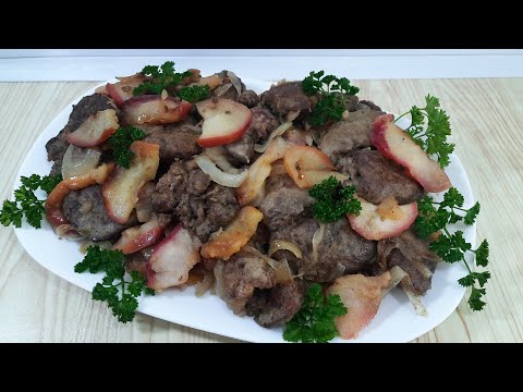 Видео: Найніжніша печінка карамелізована з яблуками🤤😍 Улюблений рецепт печінки з яблуками🍎 Куряча печінка 😋