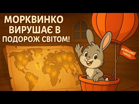 Видео: Морквинко вирушає в подорож світом 🌍✨ | Нова казка для дітей | Пригоди маленького зайчика