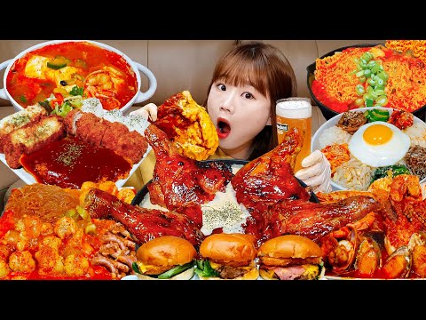 Видео: Sub)Real Mukbang-Легендарное кулинарное шоу для голодных👩🏻‍🍳 Острая лапша с курицей🔥 KOREANFOOD ASMR