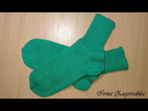 Видео: Вязаные носочки 37-38 размер (носки) спицами, без швов. Knitted slippers.Носки-мастер класс