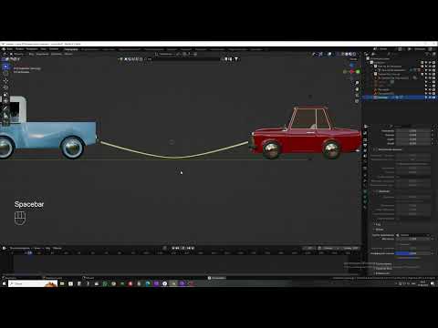Видео: 3д Блендер. Как прикрепить веревку к предмету. Урок.