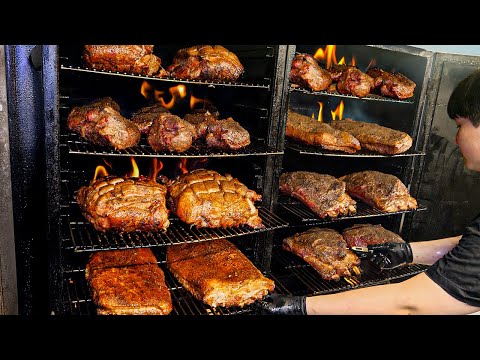 Видео: Невероятно! Сочное техасское BBQ продаётся 3 000 кг в месяц – Корейская уличная еда