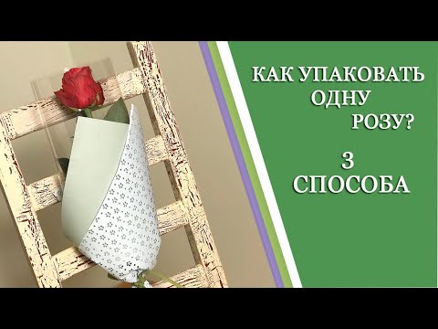 Видео: КАК КРАСИВО УПАКОВАТЬ ОДНУ РОЗУ Как упаковать розы Making Flower Bouquet. How to wrap rose hand tied