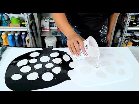 Видео: Это радужное сияние! - Жемчужные цвета на белой и черной основе - Акриловая живопись