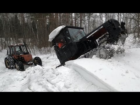 Видео: Турбо-трактор против ДТ75 на японском V8 в 300 сил! Гусеницы или колеса низкого давления?
