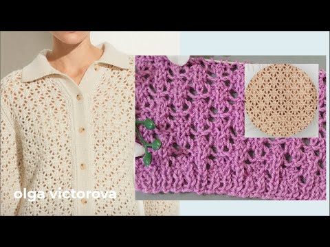Видео: 1179 АЖУРНЫЙ УЗОР СПИЦАМИ Вязание Узоры спицами KNITTING PATTERNS