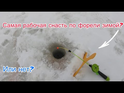 Видео: Самая рабочая снасть на форель зимой? «Поставушка»? / Ловим форель со льда в ЗАО «ГЖЕЛКА».