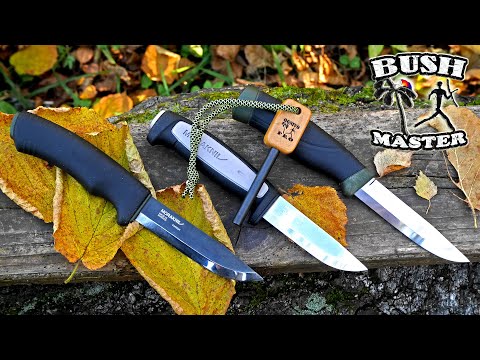 Видео: Нож Morakniv Robust против Mora Bushcraft Black и Morakniv Companion HeavyDuty