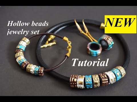 Видео: DIY polymer clay hollow cylinder beads jewelry set Fimo tutorial полые бусины из полимерной глины