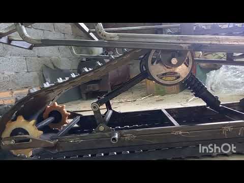 Видео: Самодельный снегоход Хантер500. задняя подвеска и её работа.